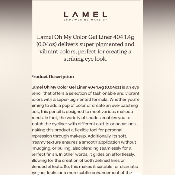 LAMEL GEL EYE LINER - Picture 5 of 7